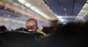 Young child on airplane