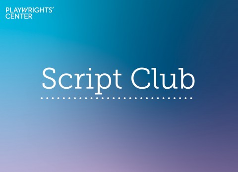 TEXT: Script Club in front of a blue and purple background