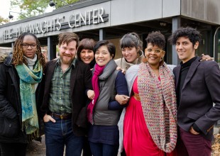 2017-18 playwriting fellows outside of the Playwrights' Center