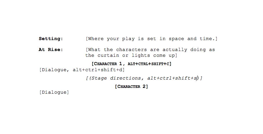 play script template for students